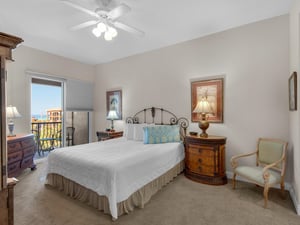 Primary Bedroom with King Bed and Private Balcony