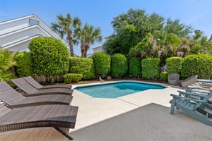 Private pool and backyard