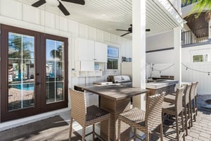 Outdoor Kitchen Are in the Back Yard