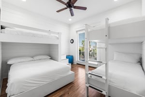 Guest Bedroom 3 with Bunks on 2nd Floor with Front Balcony Access