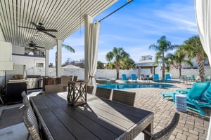 Covered Patio Overlooking the Pool