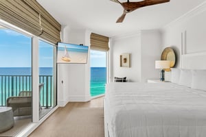 King Primary Bedroom with Balcony Access