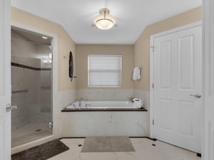 Primary Bathroom with Walkin Shower and Seperate Tub