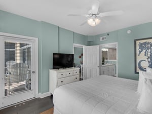 Primary Bedroom with King Bed and Flat Screen TV