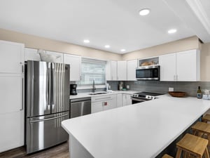 Open kitchen area with plenty of counter space