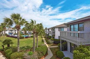 View of courtyard and pool area