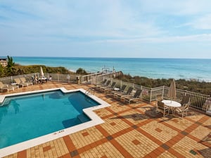 View of complex pool area and Gulf