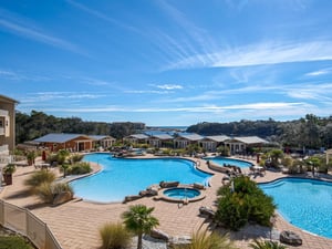 View of complex pool area