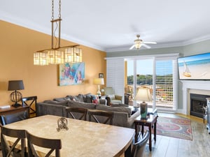 Open Dining and Living Area with Balcony