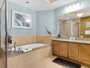 Primary Bathroom with Soaking Tub and Double Vanities