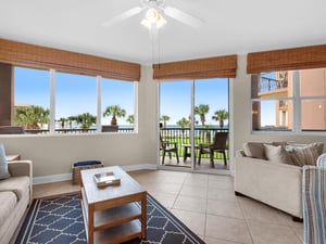 Additional Seating in Living Room with a Gulf View and Balcony