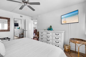 Primary bedroom with TV