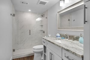 Primary bathroom with walk in shower