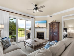 Living area TV and balcony access