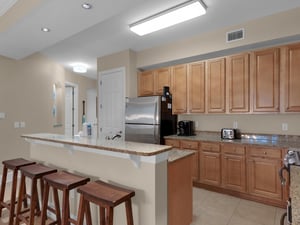 Kitchen with additional breakfast bar seating