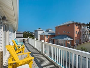 Balcony off of Guest Bedroom and Bunkroom Overlooking Pool