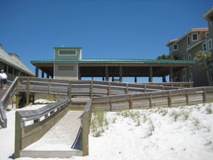 Crystal Beach pavillion with restrooms and showers