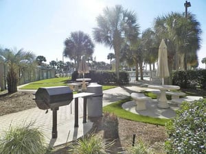 Complex grilling area with multiple stations throughout property