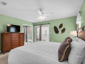 Primary Bedroom on 2nd Floor with King Bed and TV