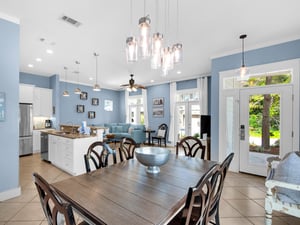 Dining area and living area