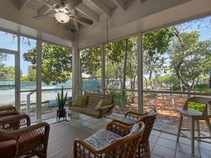 Great View of Tennis Courts from Screened  Porch