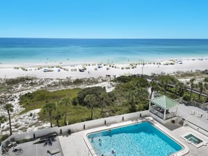 View of pool from patio