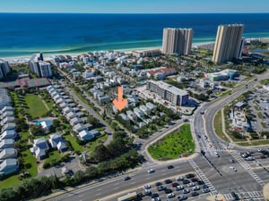 Birds eye view of house