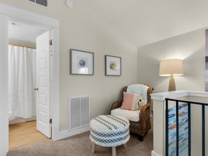 Seating Area in Loft with Attached Bathroom