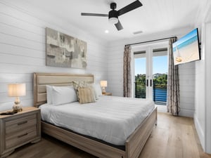 Second floor Guest Bedroom with King Overlooking Lake