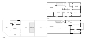 Floor plan for main house and carriage house