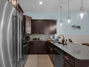 Kitchen provides plenty of counter space