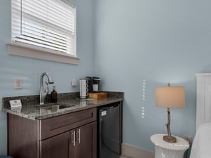 Carriage House Kitchenette with mini fridge and coffee maker