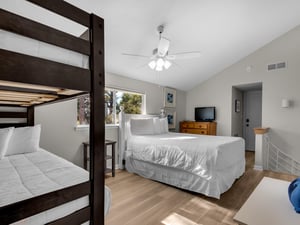 Loft with a TV and Bathroom