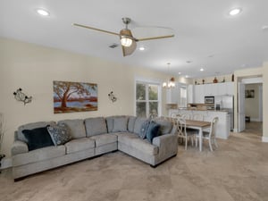 Living area with open floor plan