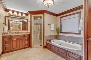 Primary Bathroom with Bubble Tub and Walk in Shower