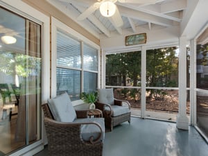 Comfortable Seating on Screened Patio