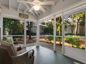 Take in the Relaxing Views of Fountains from Screened Patio