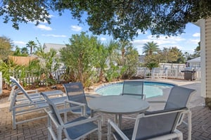 Relaxing outdoor pool area