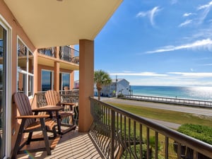 Relax on Living Room Balcony looking at Gulf