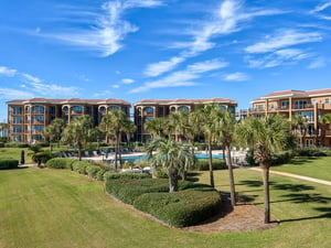 View of Pool and Grounds from Balcony