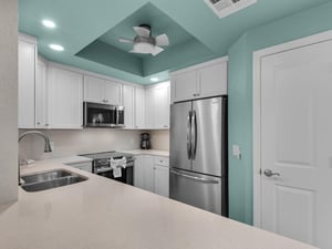 Fully Stocked Kitchen with Stainless Steel Appliances