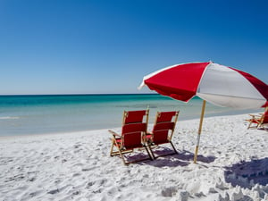 Relaxation with COMPLINETARY 2 Seasonal Beach Chairs and 1 Umbrella