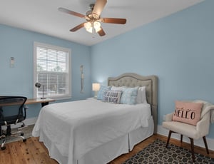 Guest Bedroom with Queen Bed plus Desk and Chair, great place to work remotely