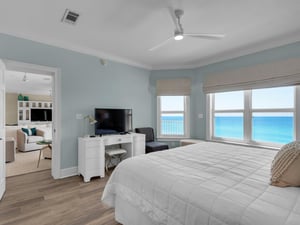 Primary Bedroom with King Bed and Gulf Views