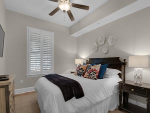 Comfortable guest bedroom with queen bed