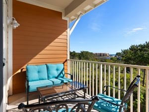 Private Balcony off 1st Floor Primary Bedroom with Plenty of Seating