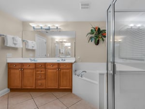 Large Vanity, Tub, and Shower in Primary Bathroom