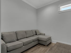 2nd Floor Sitting Area with sofa sleeper and TV