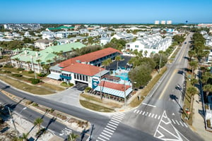 Aerial View of the Beachside Inn and Camilles