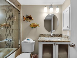 Loft Bathroom with a Tub